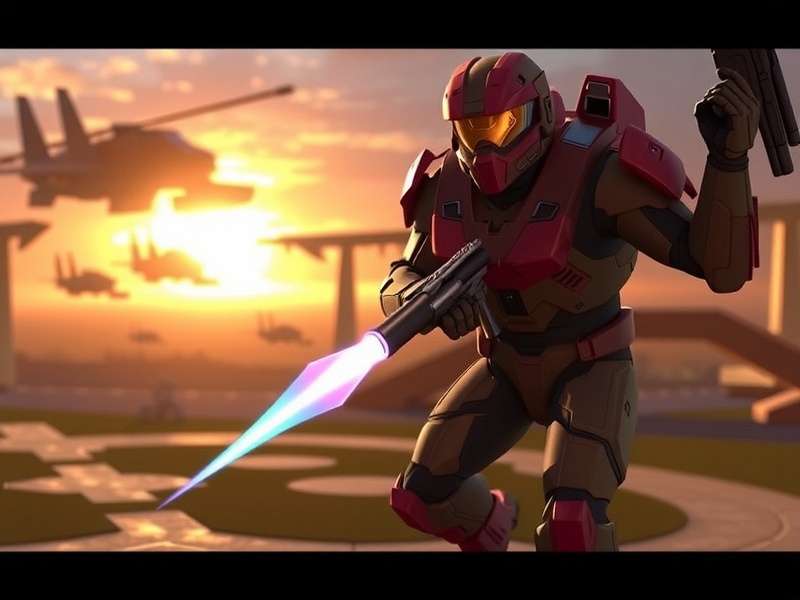 Halo Spartan Strike cinematic action scene with Spartan engaging Covenant forces