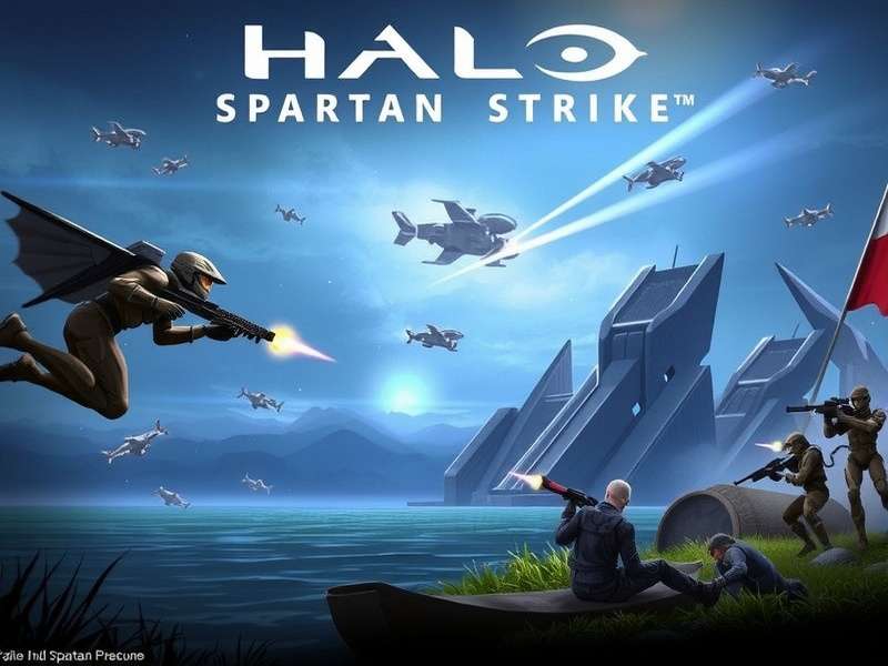 Halo Spartan Strike Official Release Artwork showing Spartan soldiers in combat
