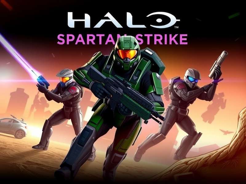 Halo Spartan Strike gameplay screenshot showing twin-stick combat on a mobile device