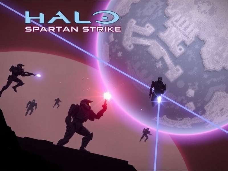Halo Spartan Strike key art showing Spartan-IV operative in combat against Covenant forces