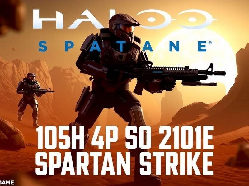 Halo Spartan Strike key art showing a Spartan engaging Promethean forces