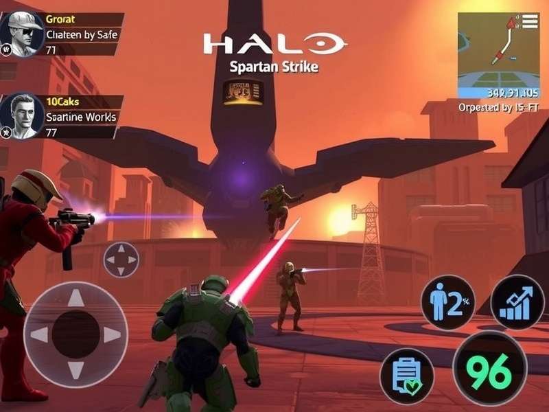 Halo Spartan Strike iOS gameplay screenshot showing intense combat on iPhone