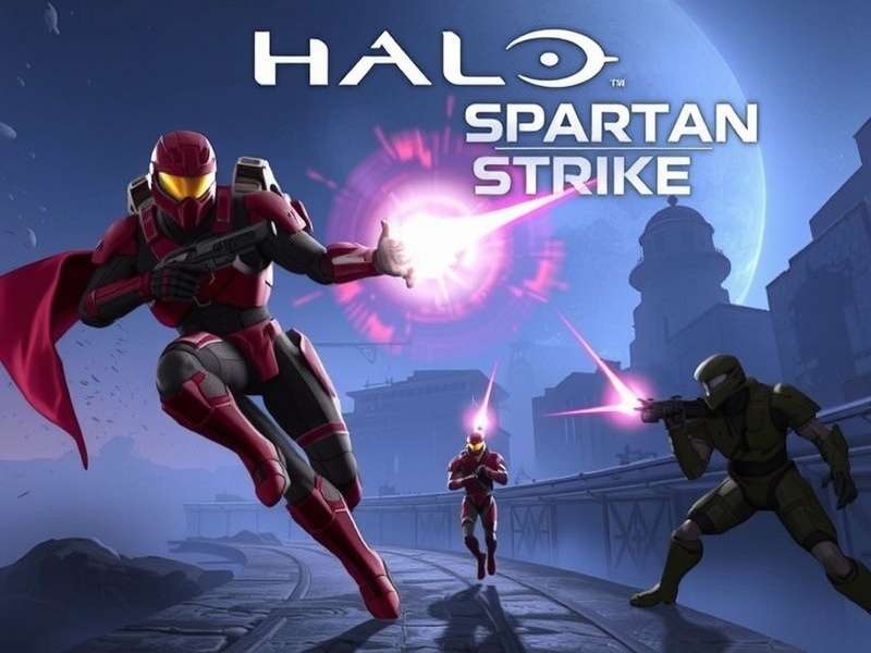 Halo Spartan Strike gameplay screenshot showing a Spartan fighting Covenant forces in a top-down view