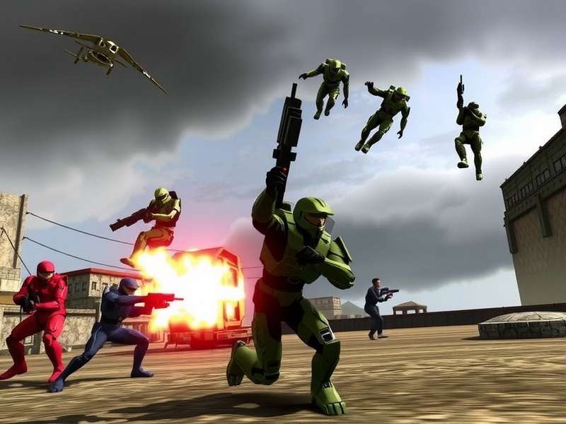 Halo Spartan Strike intense gameplay screenshot showing Spartan engaging Covenant forces