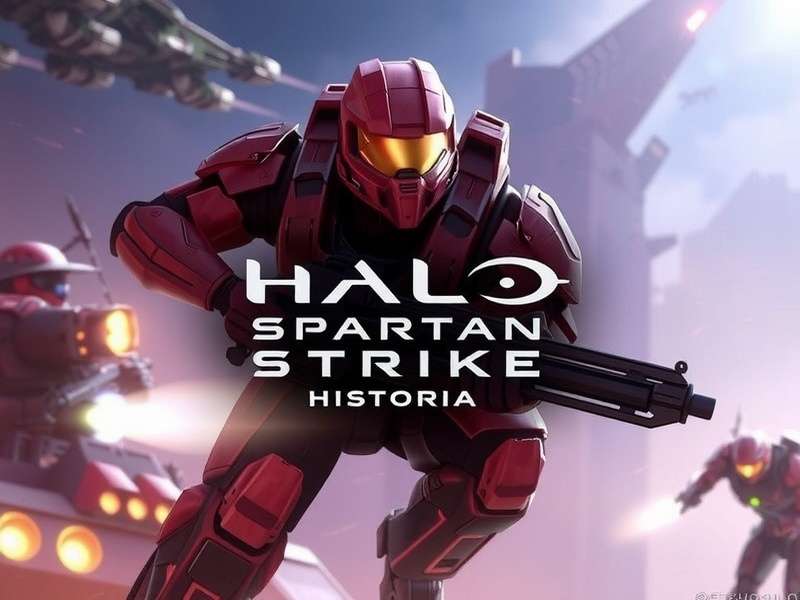 Halo Spartan Strike key art showcasing a Spartan in action against Covenant forces