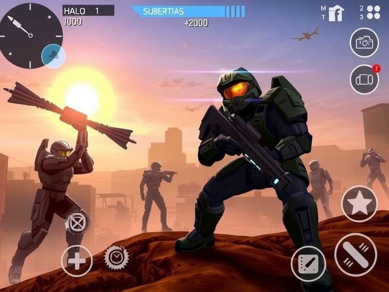 Halo Spartan Strike iPhone gameplay screenshot showing intense combat