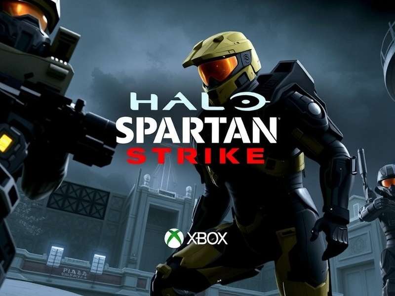 Halo Spartan Strike Xbox Store — Official game key art featuring Spartan IV against covenant forces