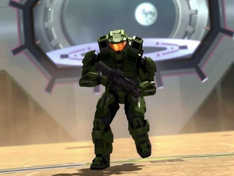 Halo Combat Evolved — Master Chief stands ready on Zeta Halo with Covenant forces in the distance