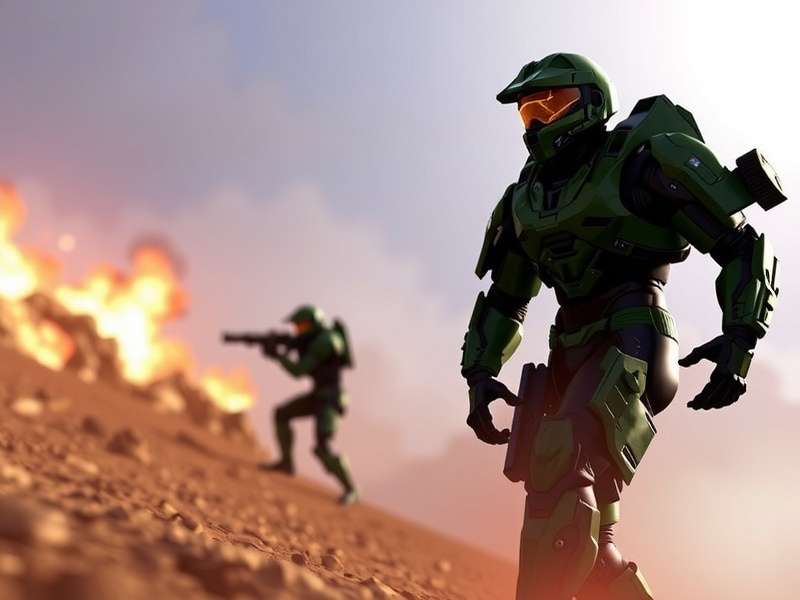 Noble Team standing together on the plains of Reach, ready for battle