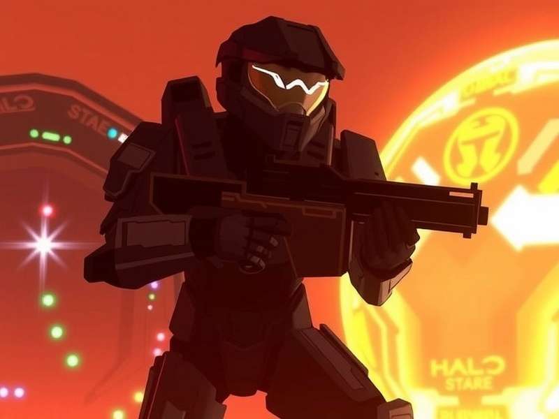Halo Spartan Strike — Master Chief helmet with battle backdrop